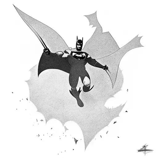 Batman With Bat Silhouettes