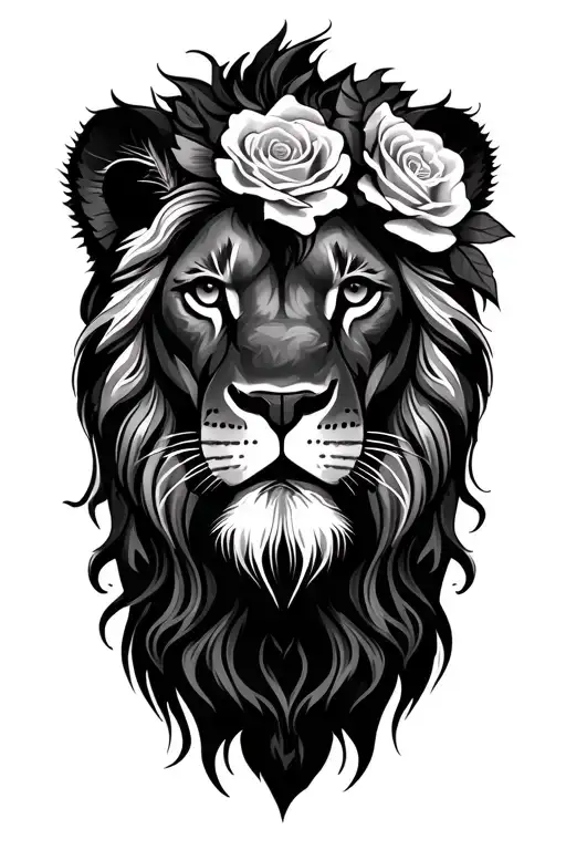 Lion And Rose