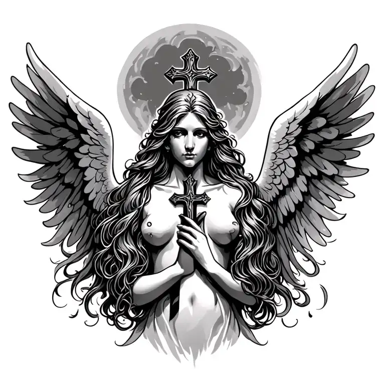 Cross With A Long Hair Angel