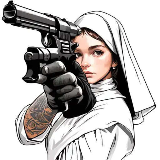 Young Nun With A Gun