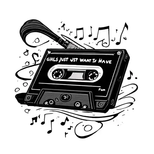 A Music Tape Written Made In 1996 And Below Girls Just Want To Have Fun