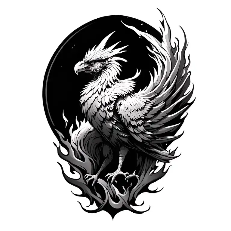 Phoenix In Fire Flames