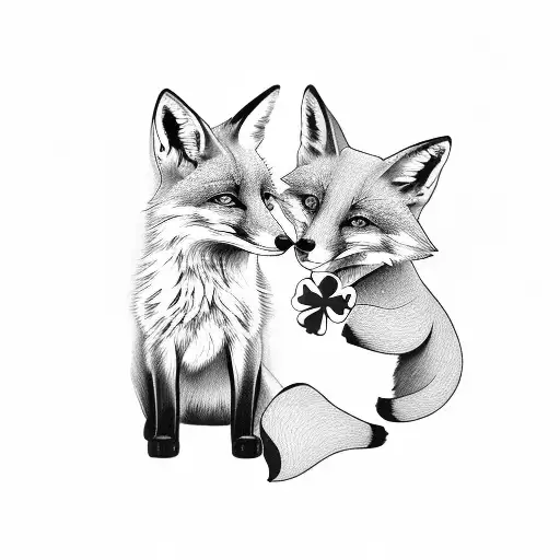 Fox Holding Lucky Clover