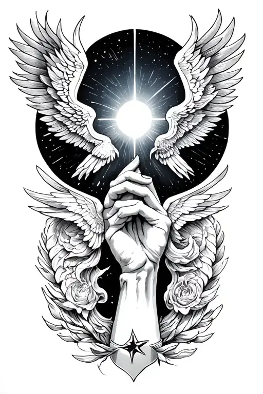 Forearm Tatto Per Aspera Ad Astra And Gods Hand