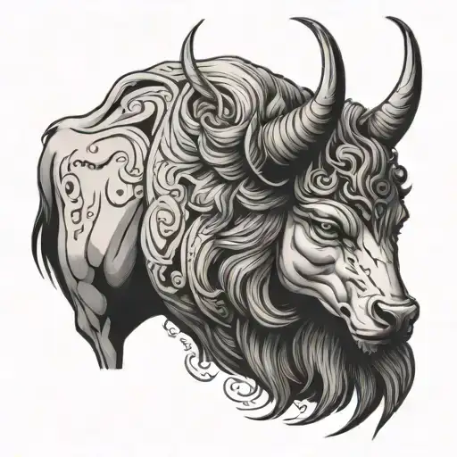 Scary Taurus With Lone Wolf Looking Forward