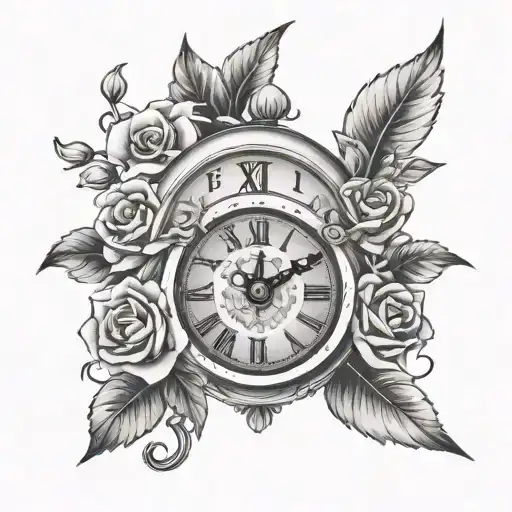 Old Clock With Flowers And The Name Fayelynn