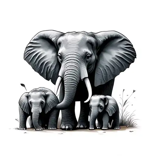 Elephant And Babies