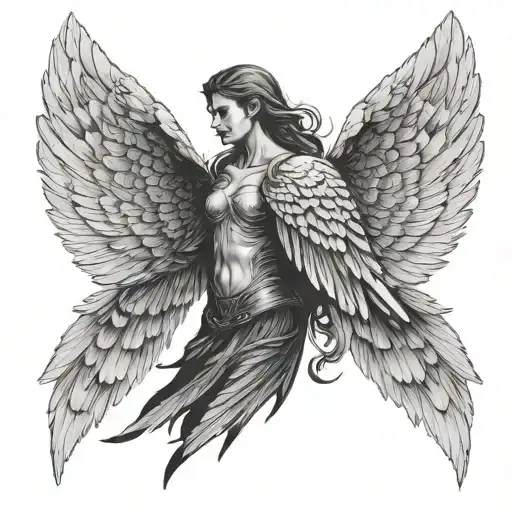 Angel With Raven Wing