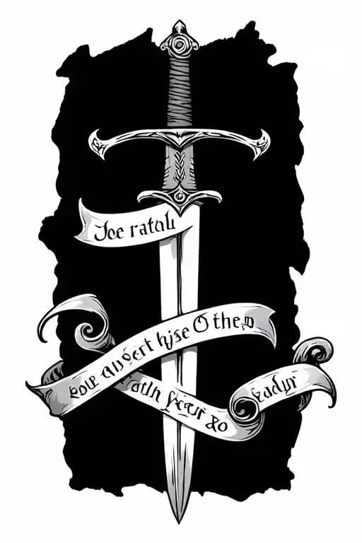 Medieval Sword With Phrases