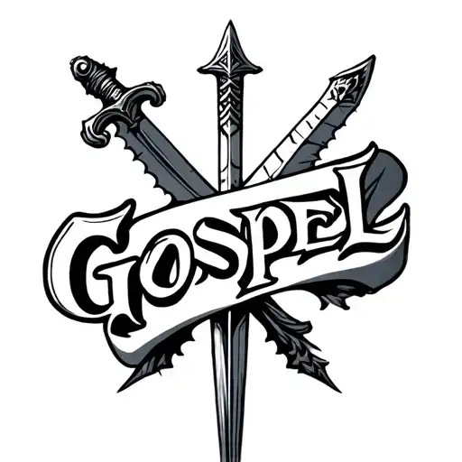 The Word Gospel In The Shape Of A Sword
