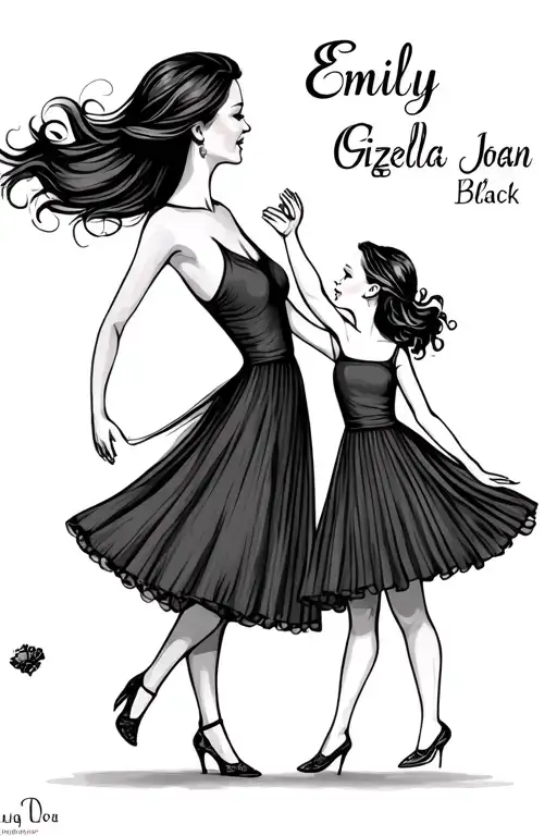 Mother And Daughter Dancing With The Name Emily Gizella Joan