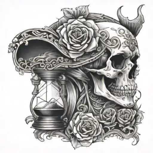 Skull Woman Hourglass
