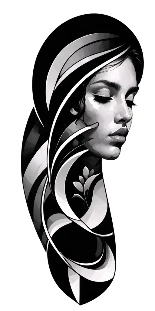 Geometric Style Sleeve That Features Psychedelic Imagery