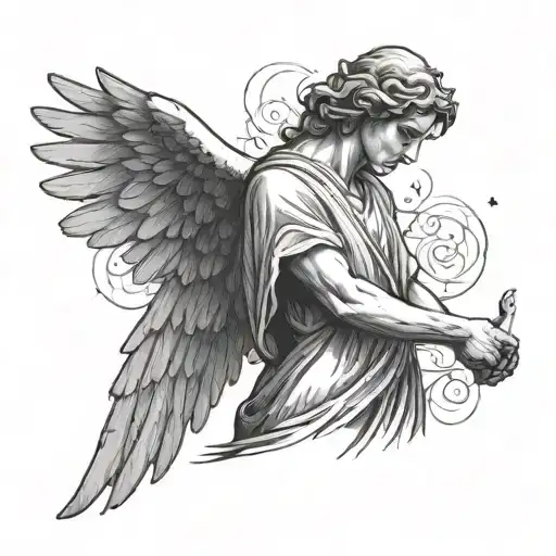 Headless Angel Pointing It's Hand Upwards Direction