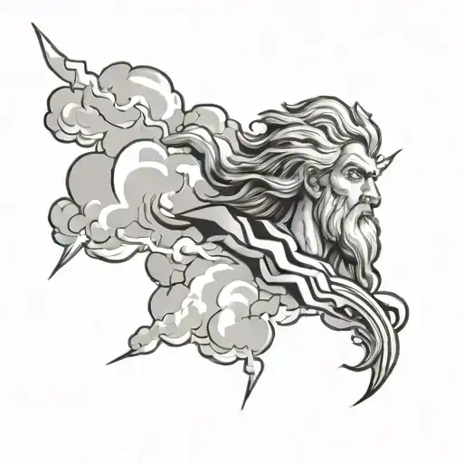 Zeus Lightning Bolt From A Cloud