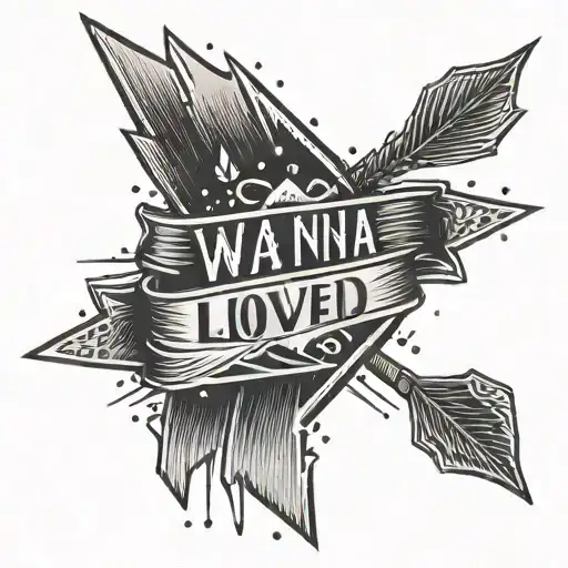 Arrow Design With Wanna Be Loved Written On It