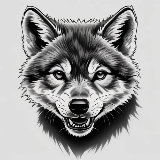 Wolf cub showing teeth Tattoo idea