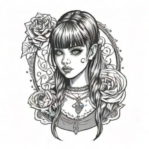 Cute Goth Girl With Bangs
