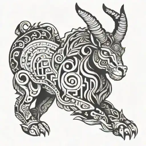 Aztec Geometric Capricorn