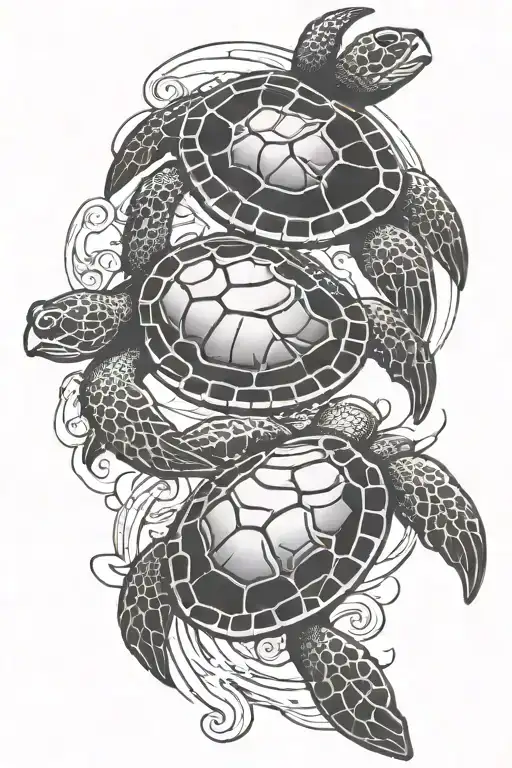 Sea Turtles Yin Yang Symbol Angel Wings