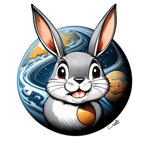 Bugs Bunny With Planet