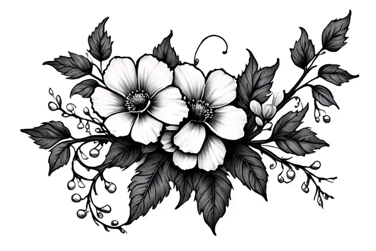 Vines And Dainty Flowers Growing