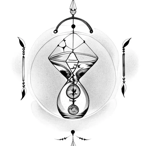 Hourglass With A Dream Catcher