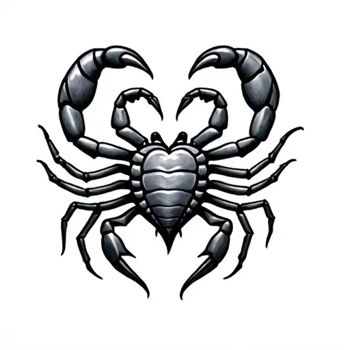 Matching Small Heart Scorpion Tattoo Design
