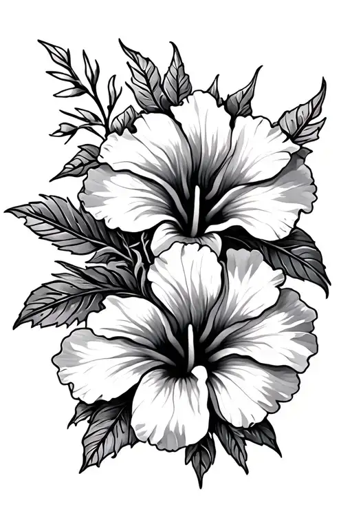 Hibiscus Flowers But The Petals Are Mexican Aztec Patterns