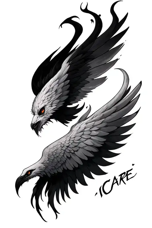 Icare With One Burning Wing And The Other Ok