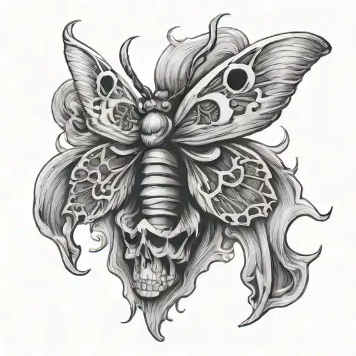 Moth With Skulls Angry