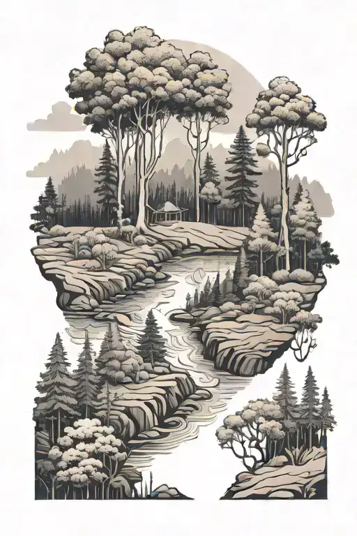 Forest Landscape With Hidden