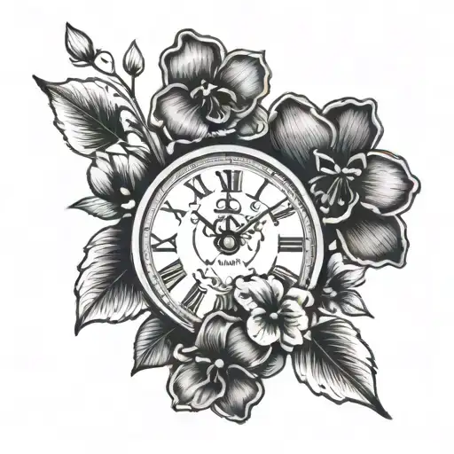 Clock And Violets