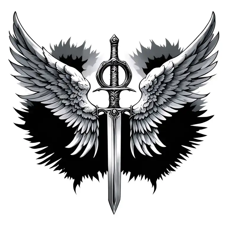 Gemini With Wings With Sword