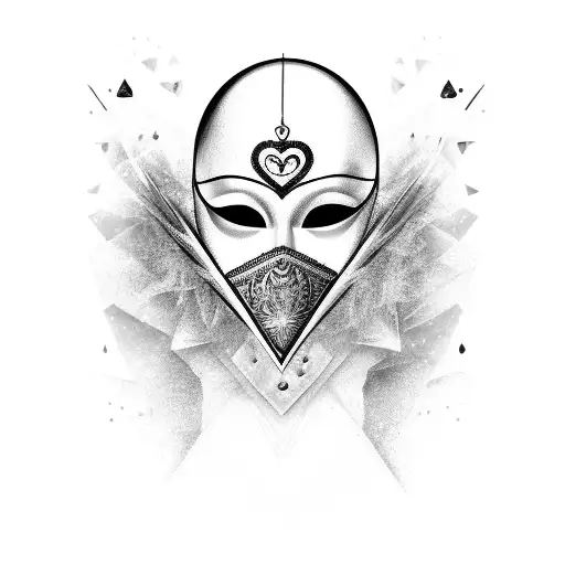 Broken Ice Carnival Mask And Heart