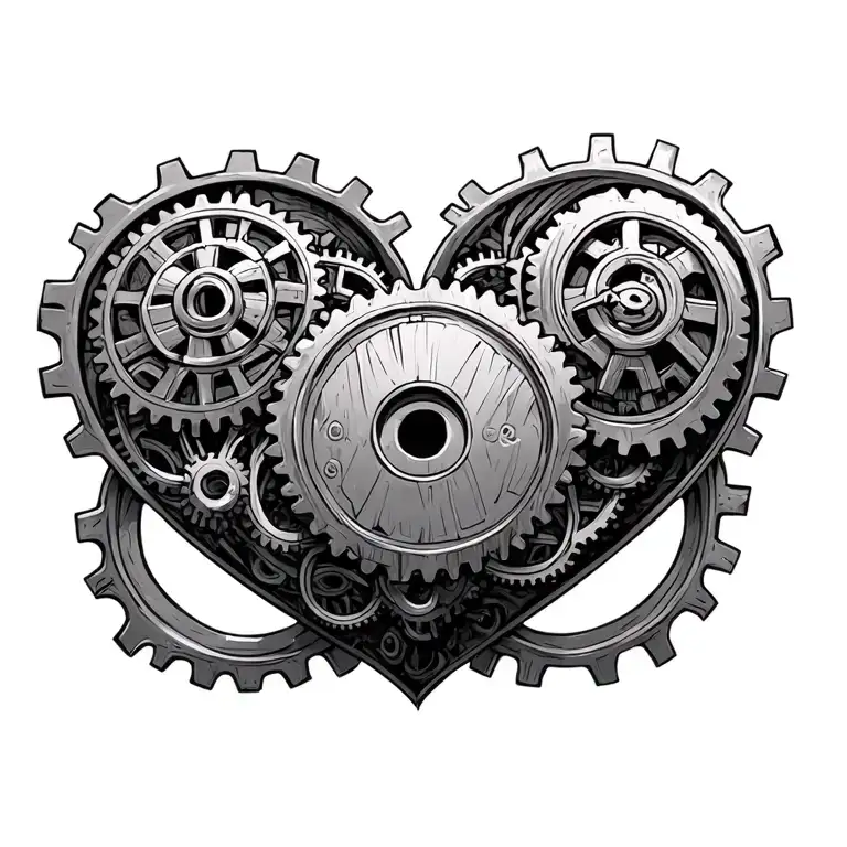 Cogs Inside Heart Shaped Lock