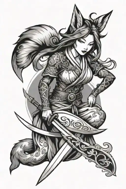 Lady Kitsune With Sword