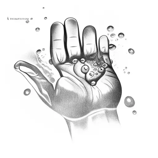 A Water Droplet Forming Into A Hand To Save A Drowning Person