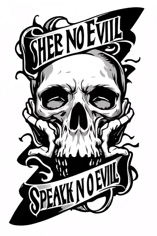 Hear No Evil See No Evil Speak No Evil Trad Tattoo Design