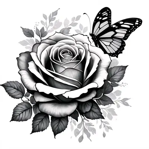 Rose And Butterfly