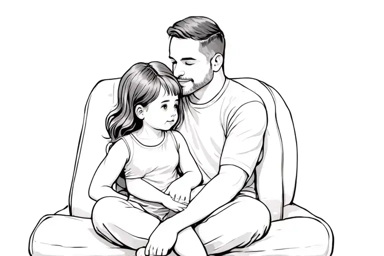 Daughter Sitting On Dads Lap