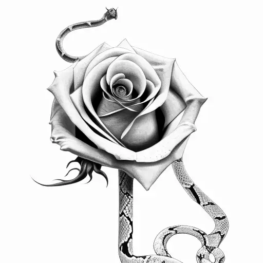 Rose With A Big Snake
