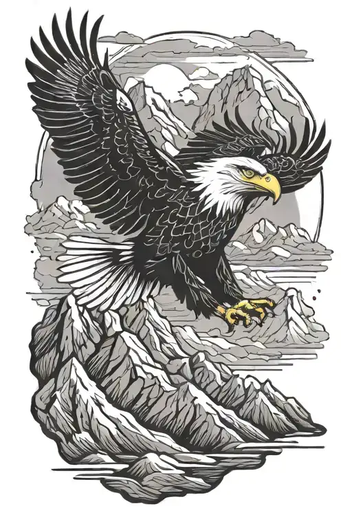 Eagle Flying Over Mountains