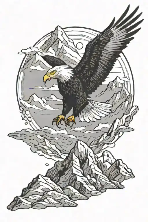 Eagle Flying Over Mountains