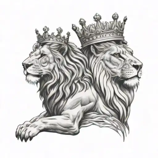 Couples Lion Wearing A Crown