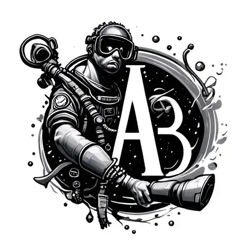 Diver With Initial A And B Letters