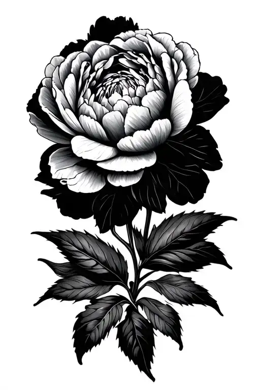 Fine Line Peonies With Cardinal