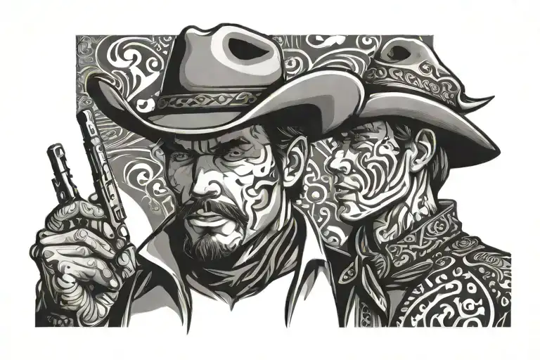 Cowboy And Art With Patterns