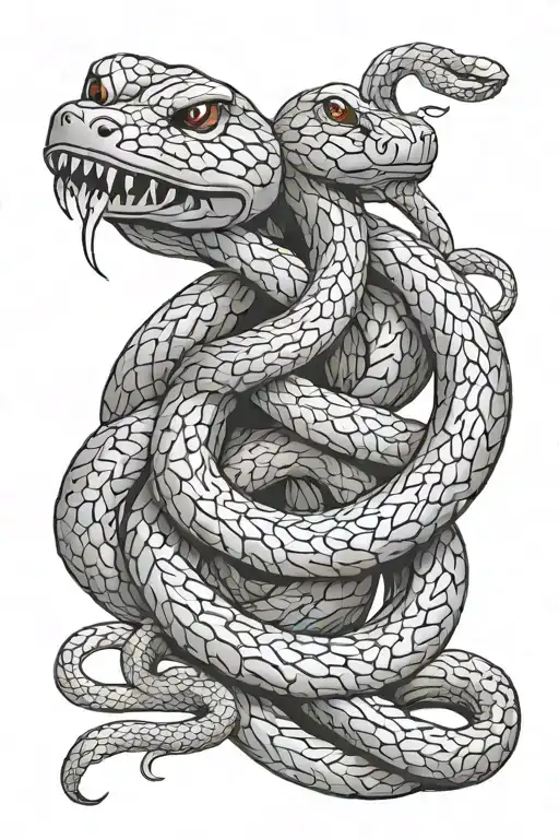 Snake Double Helix Intertwined