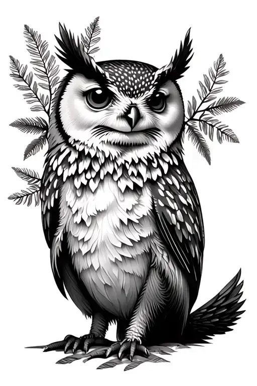 Otter And Owl Forrest Themed Half Sleeve